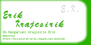 erik krajcsirik business card